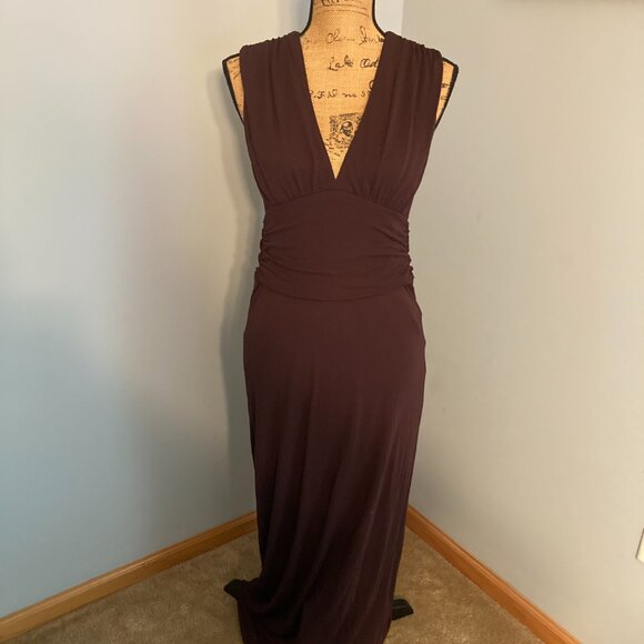 Rimini Elegant Dark Brown Maxi Dress Women Size 8 - Picture 3 of 16